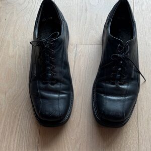 Men's Black Leather Lace-Up Dress Shoes